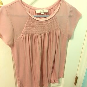 loft rose-color blouse